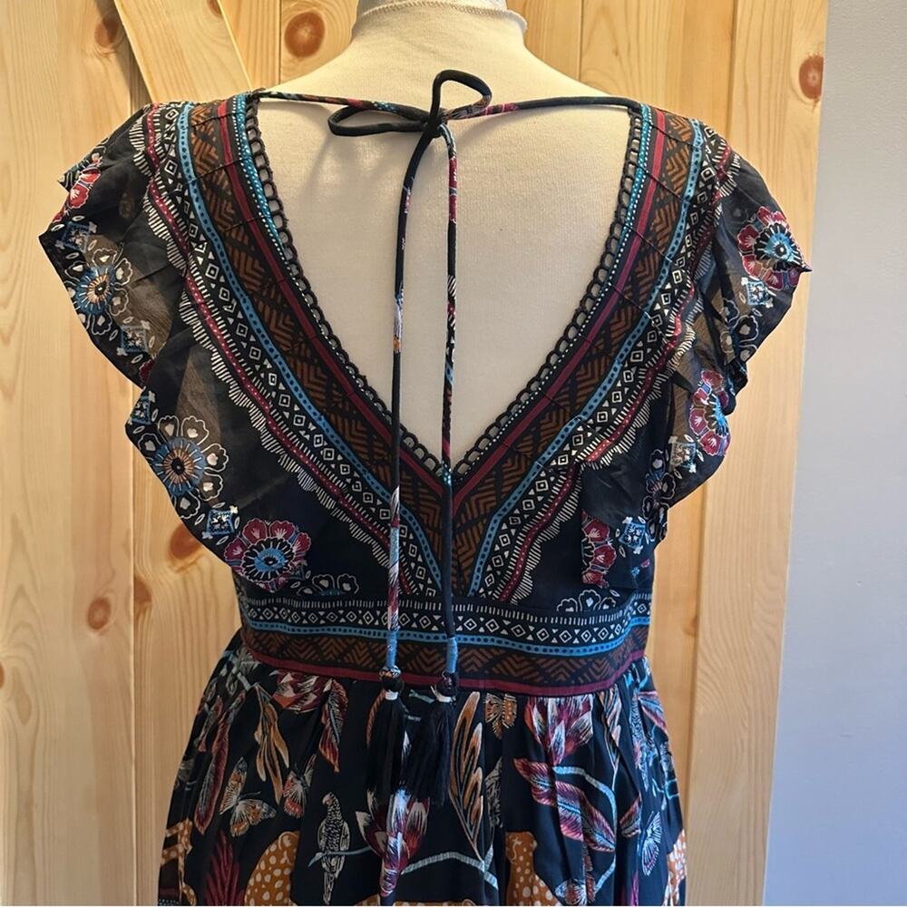 Anthropologie Vneck Plunge Leopard Butterfly Dress - Picture 12 of 13